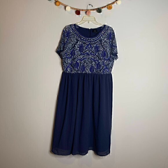 NWT Asos navy beaded maternity dress - Picture 1 of 5